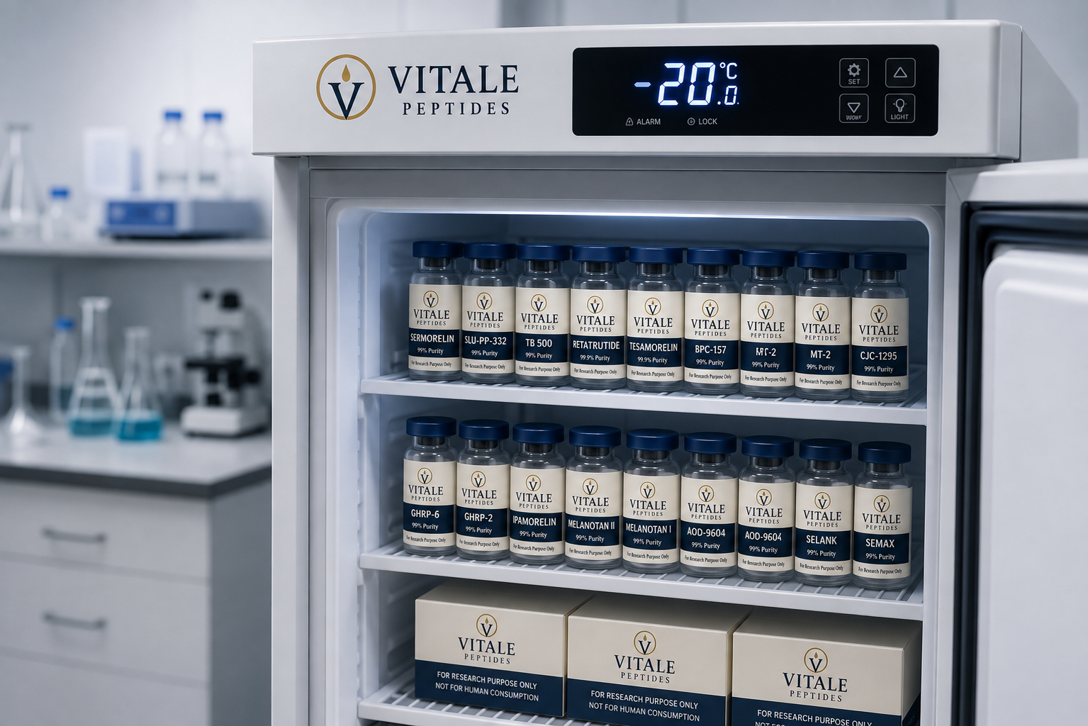 clinical peptide research refrigerator